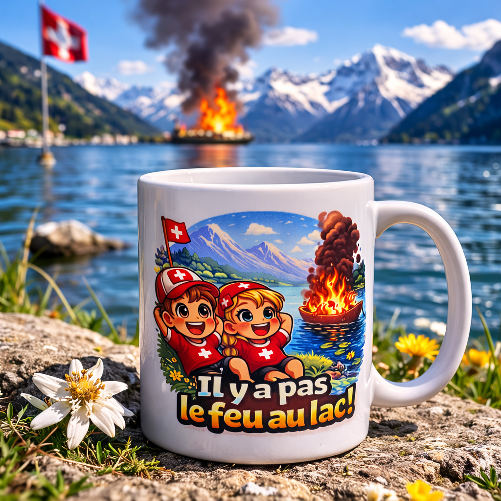 Mug Suisse - Il y a pas le feu au lac !